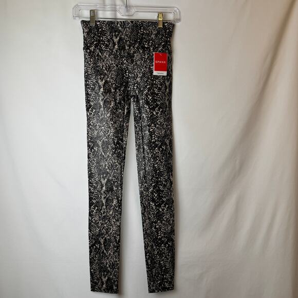 NWT Spanx Faux Leather Snake Shine Leggings - Size S/P - Picture 2 of 8